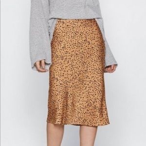 Nastygal Cheetah Satin MIDI skirt
